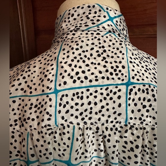 VINTAGE Alfred Dunner Pussybow Graphic Blouse Sz S/M - Picture 8 of 10